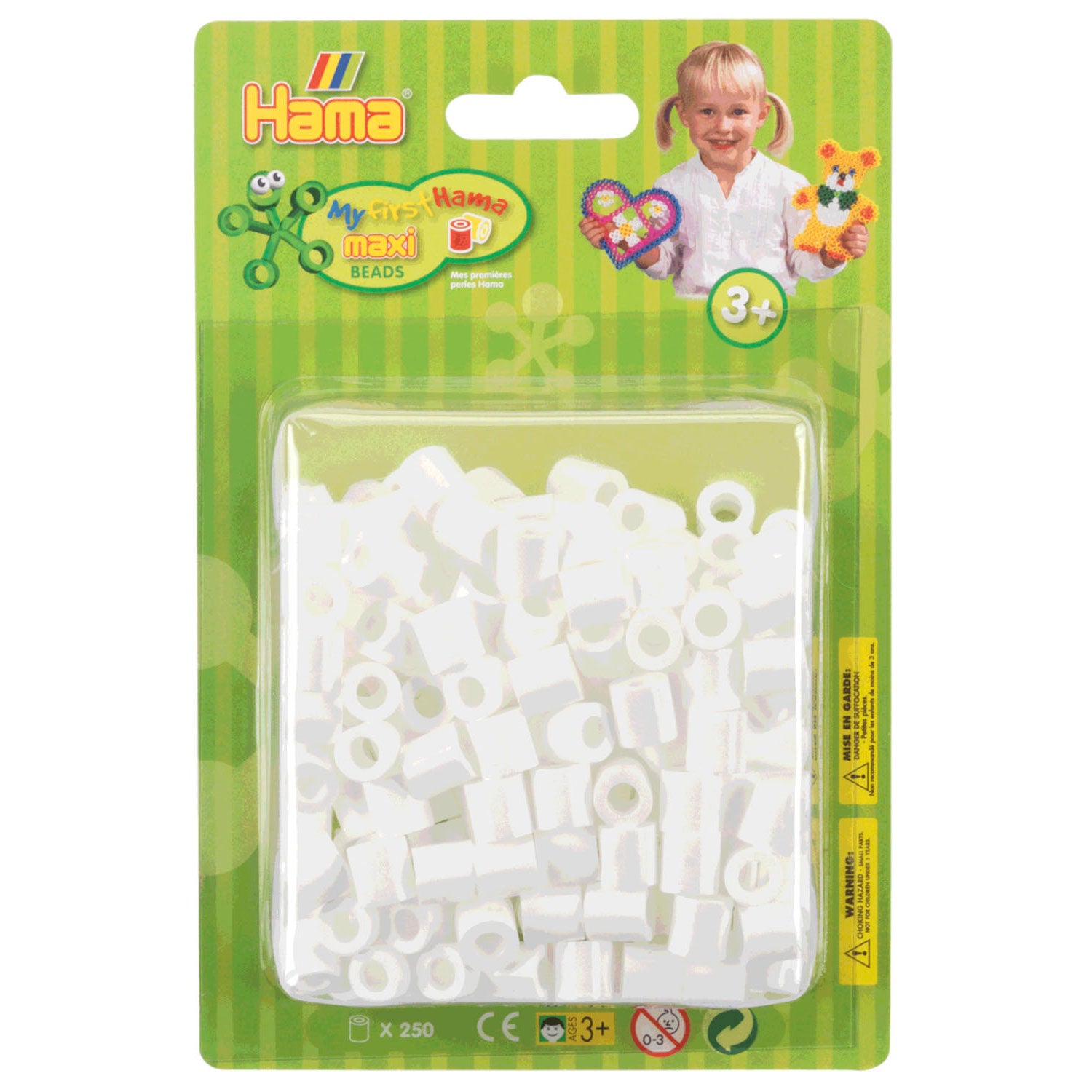 Hama maxi strijkkralen wit, 250st.