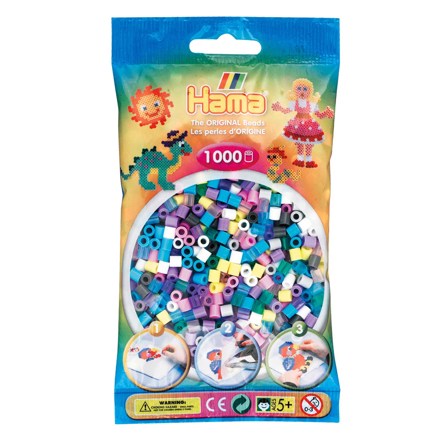 Hama Strijkkralen Pastel Mix (69), 1000st.