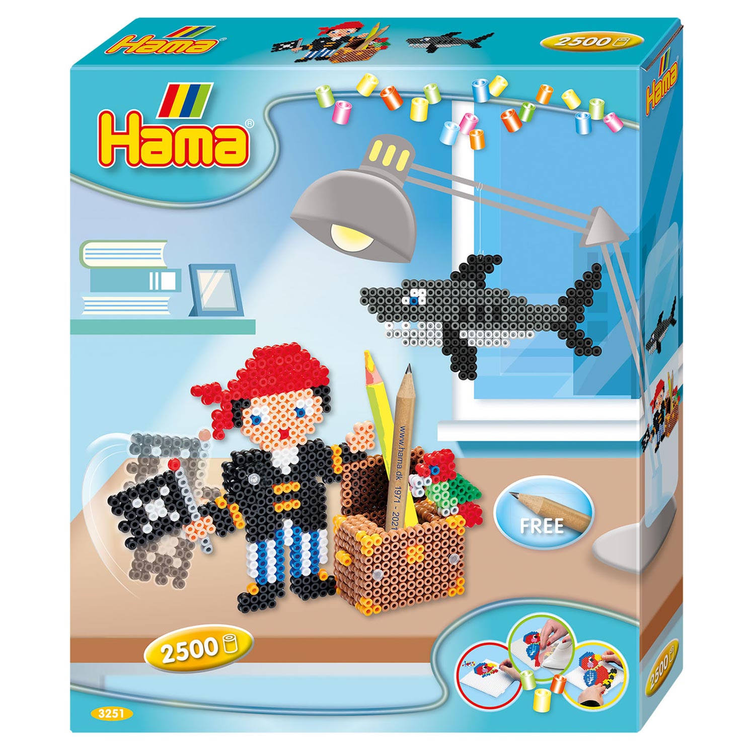 Hama strijkkralen 3d set piraten 2500 stuks