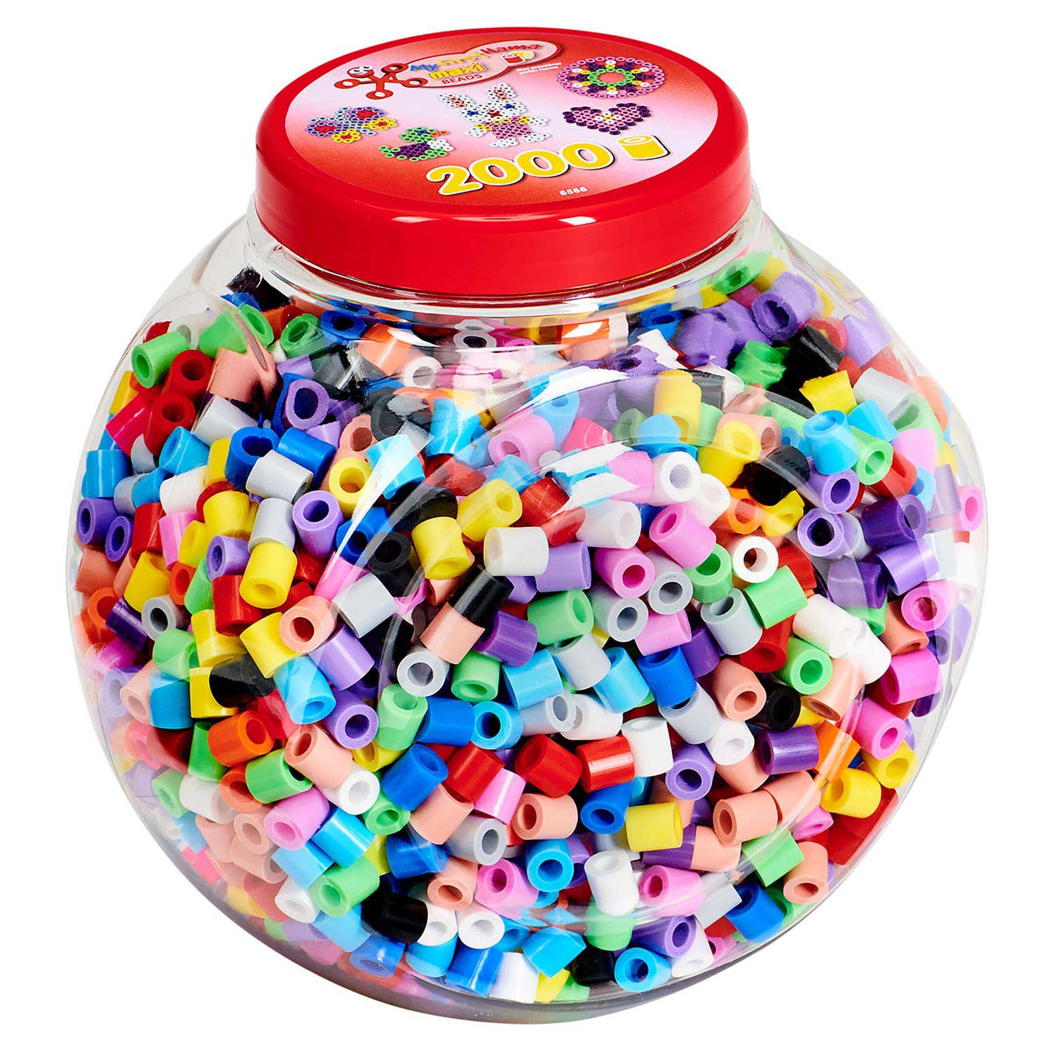 Hama maxi strijkkralenset in pot pastelmix, 2000st.