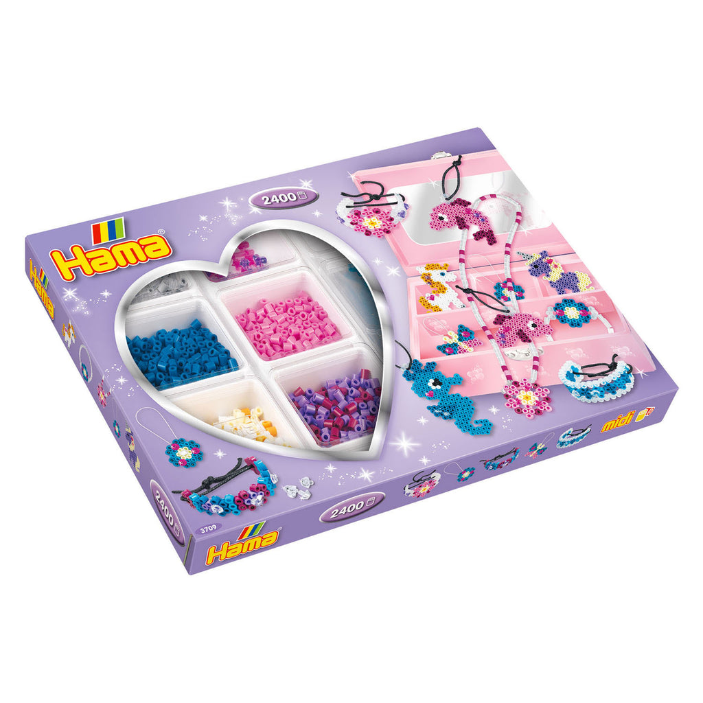 Hama midi strijkkralenset sieraden maken paars, 2400st.