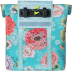 Basil Bloom Field fietsshopper, gerecycled PET, waterdicht, verstelbare schouderriem, laptopvak, 15-20L, sky blue