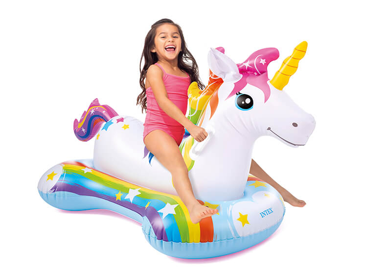 Intex 57552np eenhoorn ride-on 163x86 cm