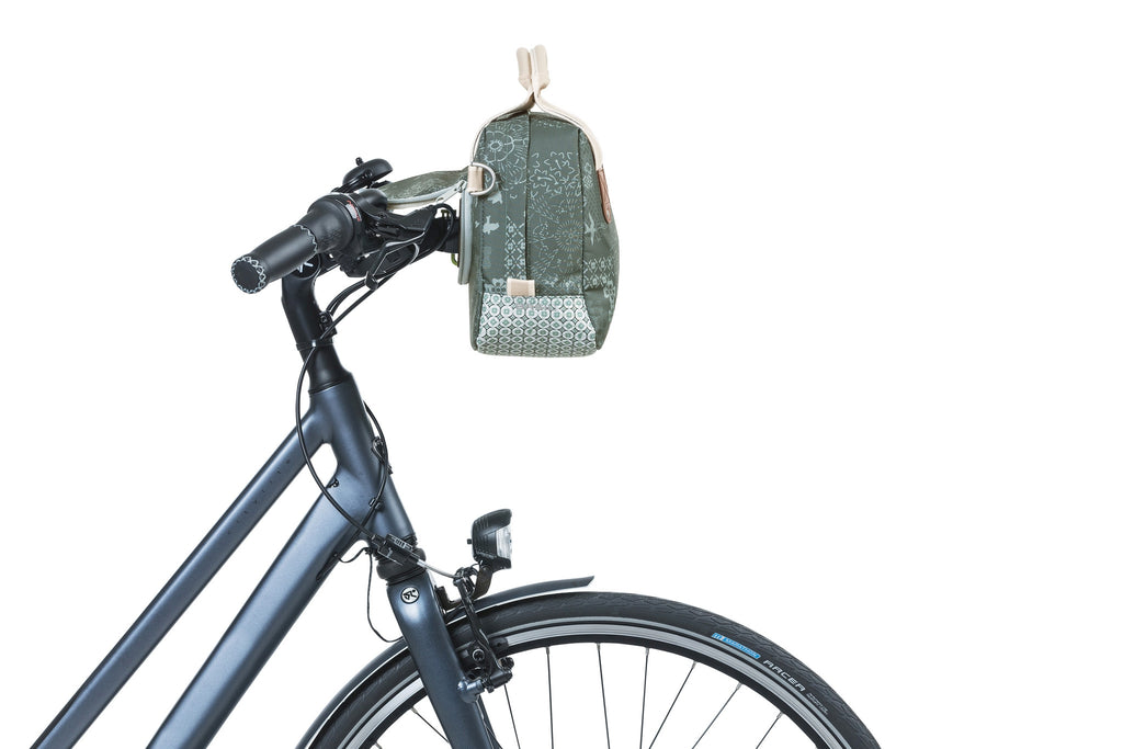 Basil Bohème City Bag - Groene hand-, schouder- en stuurtas - 8L - Waterafstotend - Trendy bohemien print