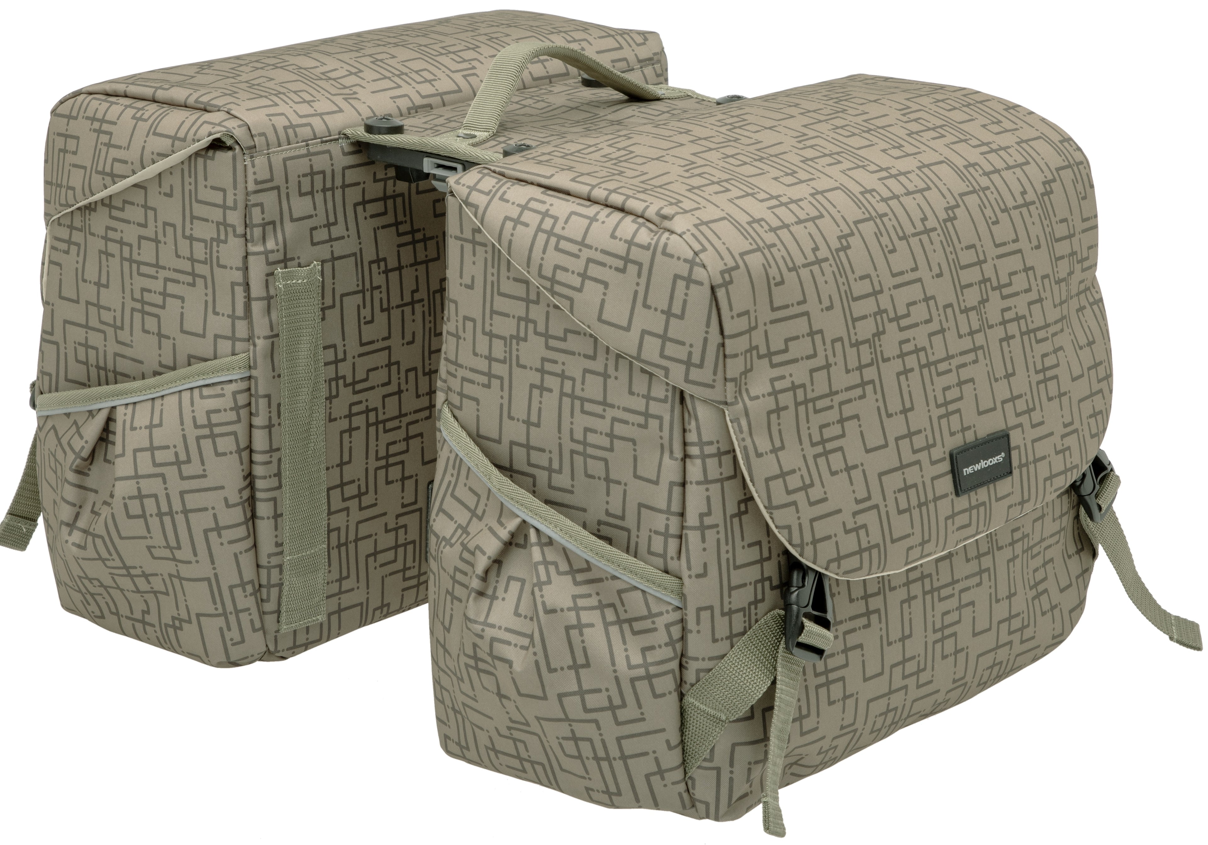 Mondi Joy Double fietstas - waterafstotend polyester - Racktime - Ivy Grey