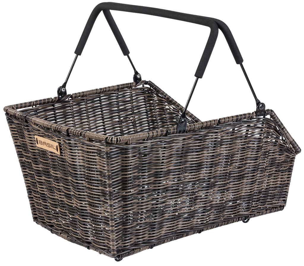 Basil Cento Rattan Look Multi System - fietsmand - achterop - bruin