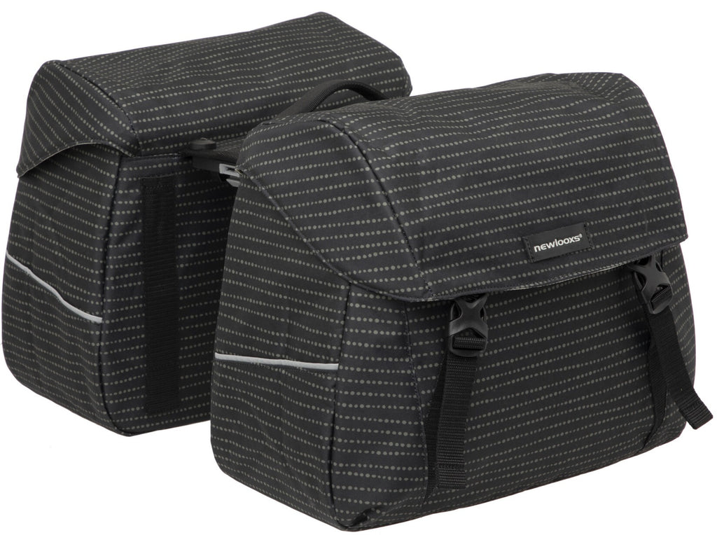 Joli dubbele fietstas MIK adapter - waterafstotend polyester - 37L - 1.7kg - Nomi Black - sportieve fietstas
