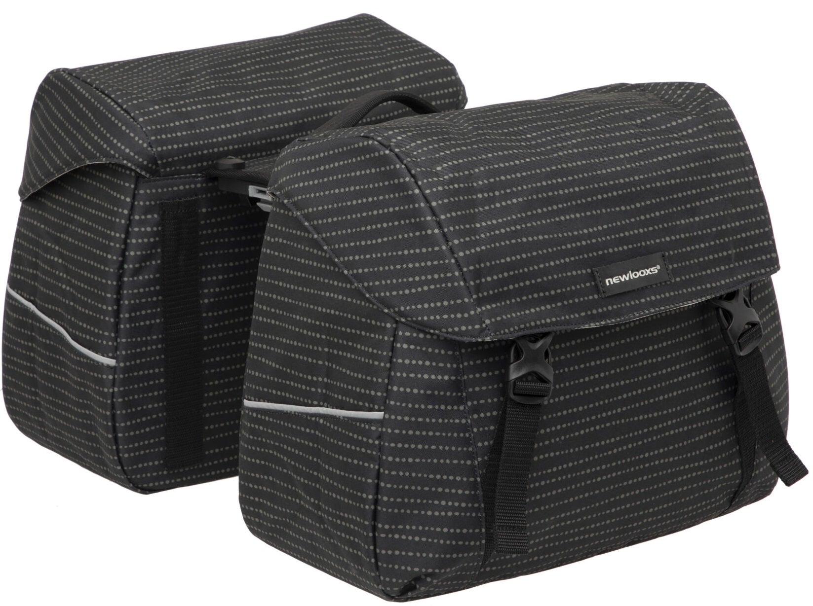 Joli dubbele fietstas MIK adapter - waterafstotend polyester - 37L - 1.7kg - Nomi Black - sportieve fietstas