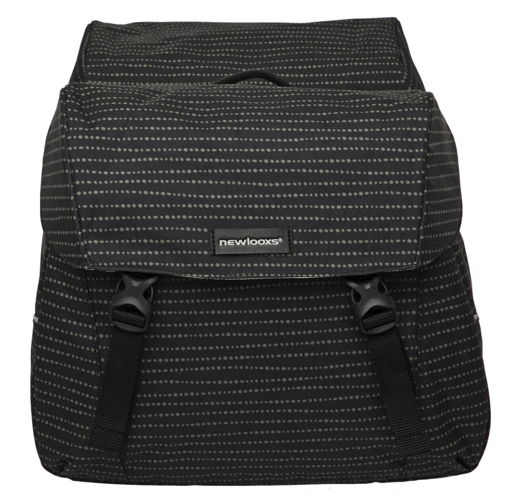 Joli dubbele fietstas MIK adapter - waterafstotend polyester - 37L - 1.7kg - Nomi Black - sportieve fietstas