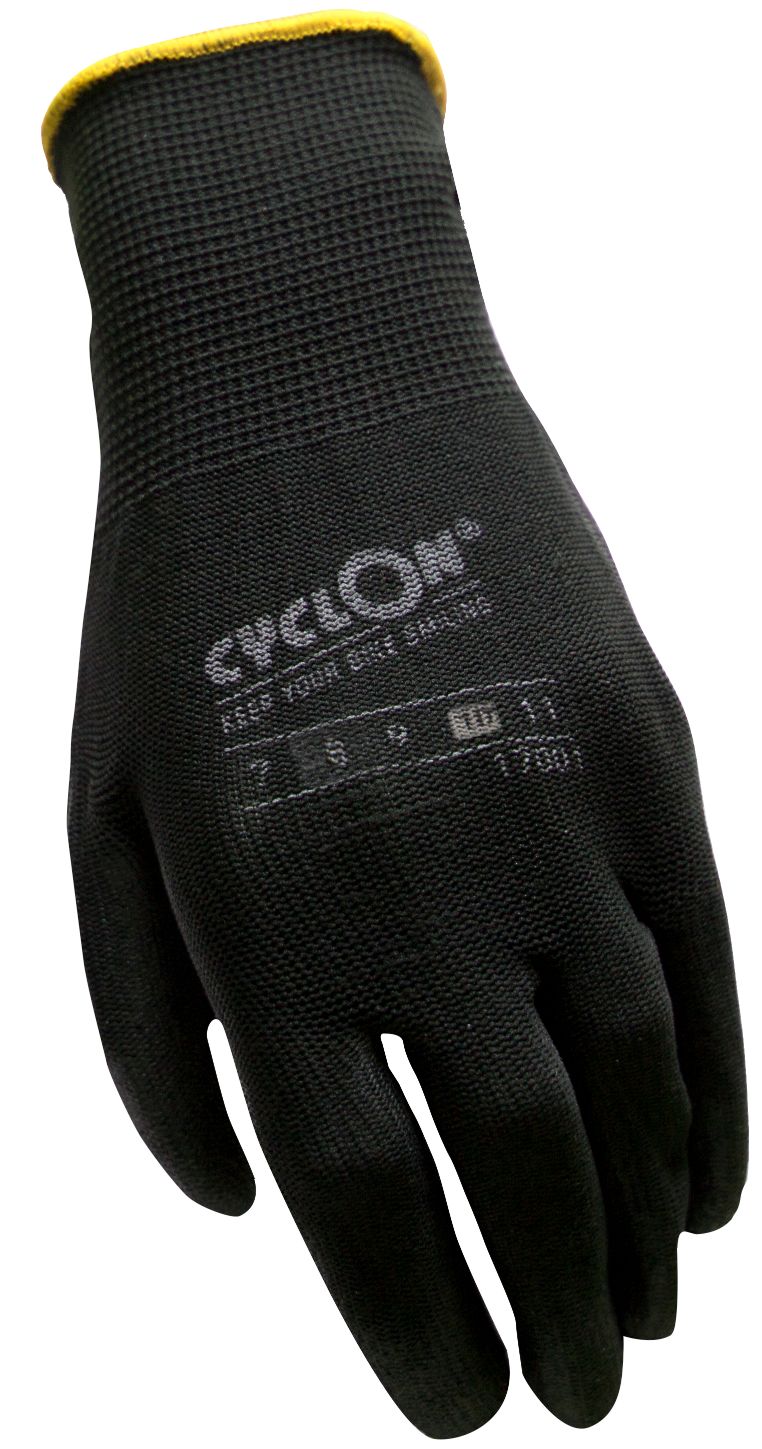 Cyclon montagehandschoenen m10 nylon pu zwart geel (20pr)