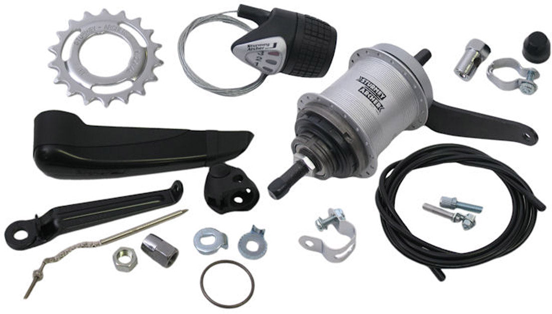 Sturmey archer versnellingsnaaf 3 speed awc terugtraprem - compleet met versteller