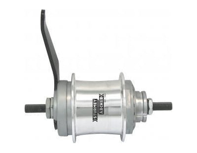 Sturmey archer versnellingsnaaf s2c duomatic 2-speed terugtrapremnaaf - 36 gaats - zilver