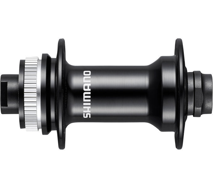 shimano voornaaf hb-rs470 - 28 gaats - center lock - 12 mm steekas - zwart