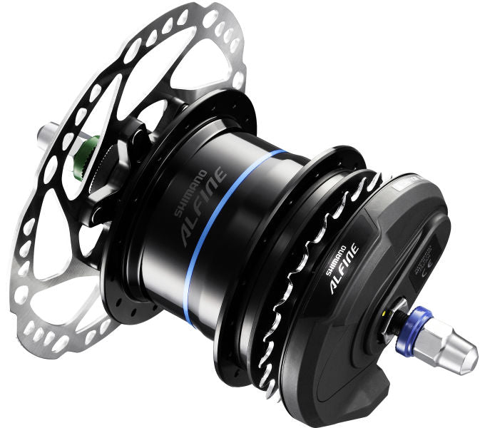 Shimano versnellingsnaaf 8 speed alfine di2 sg-s7051 voor schijfrem - 36 gaats - zwart