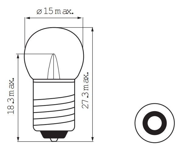 Bosma lamp 6v 3w e10 led fiets achter ds a 10