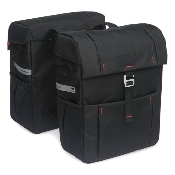 Newlooxs Dubbele fietstas new looxs vigo double 37 liter 31 x 40 x 15 cm (2x) - zwart