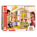 Hape houten 4 seizoenen poppenhuis met meubels