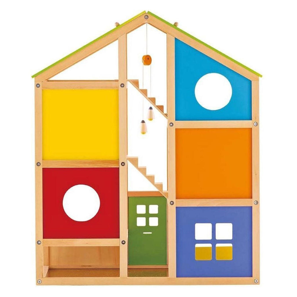 Hape houten 4 seizoenen poppenhuis met meubels