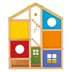 Hape houten 4 seizoenen poppenhuis met meubels