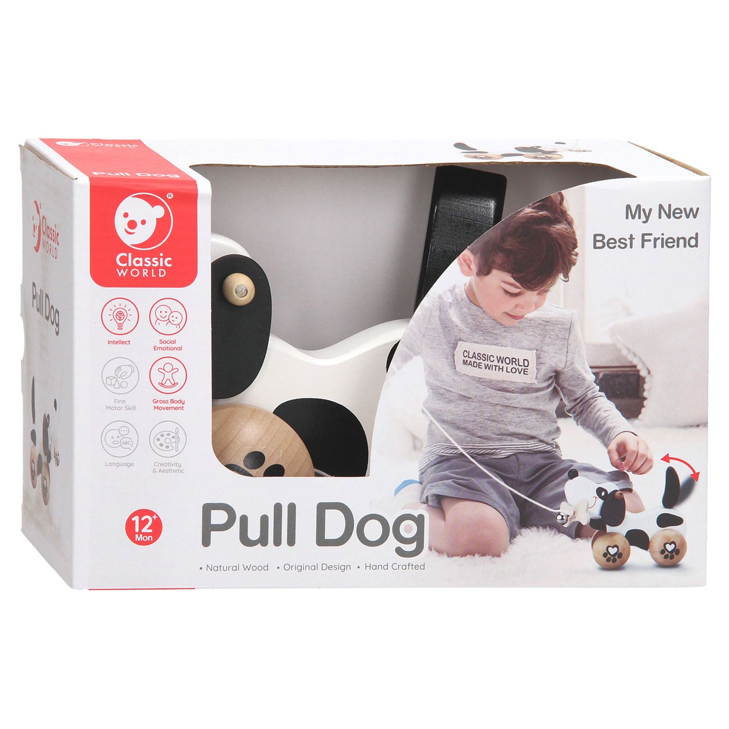 Classic world houten kwispel hondje