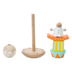 Classic world houten stapel en balansspel clown, 6dlg.