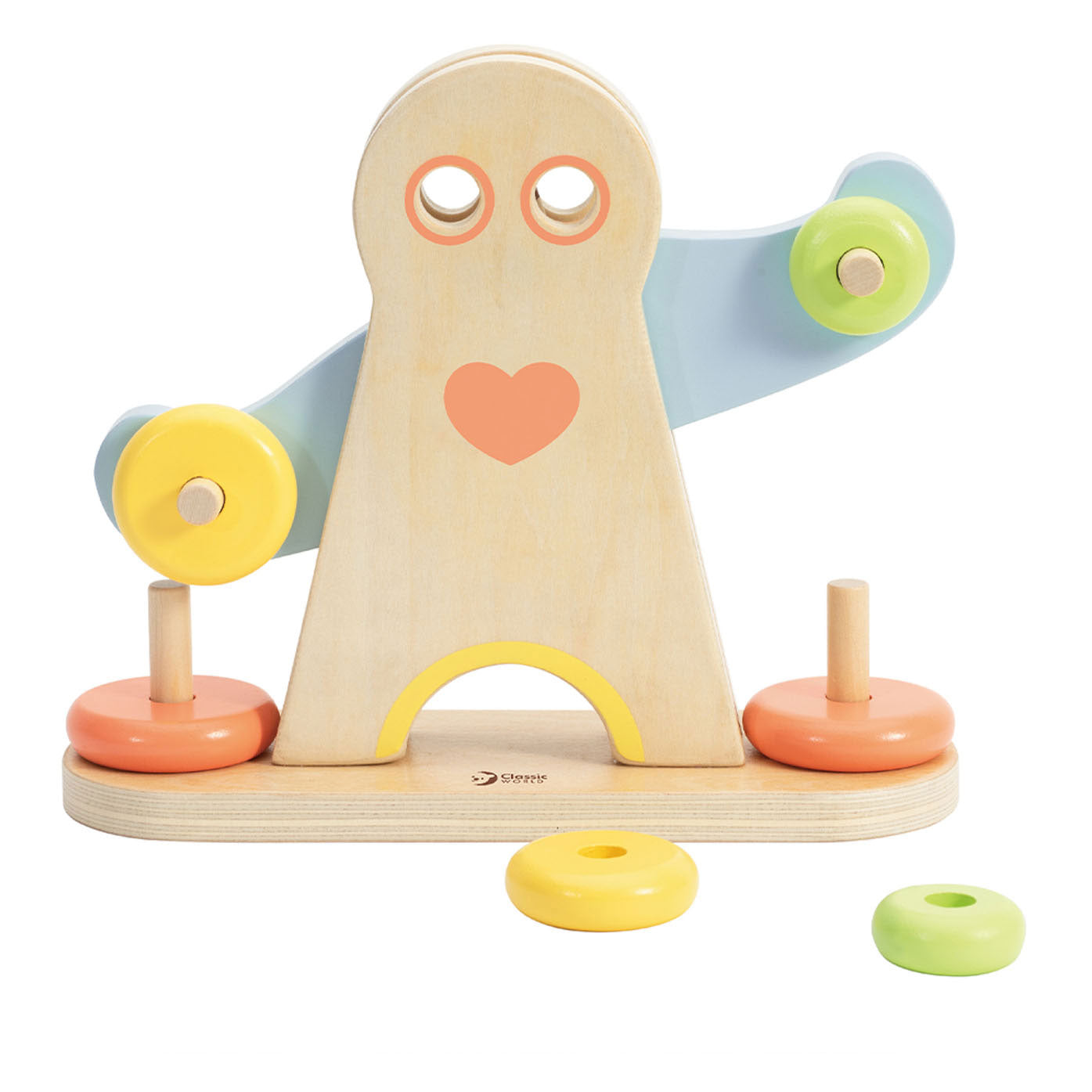 Classic world houten hercules weegschaal, 7dlg.