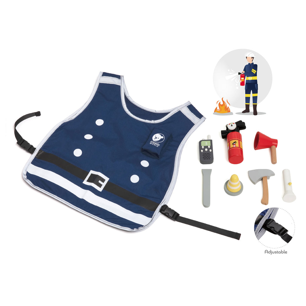 Classic world houten brandweerman speelset, 8dlg.