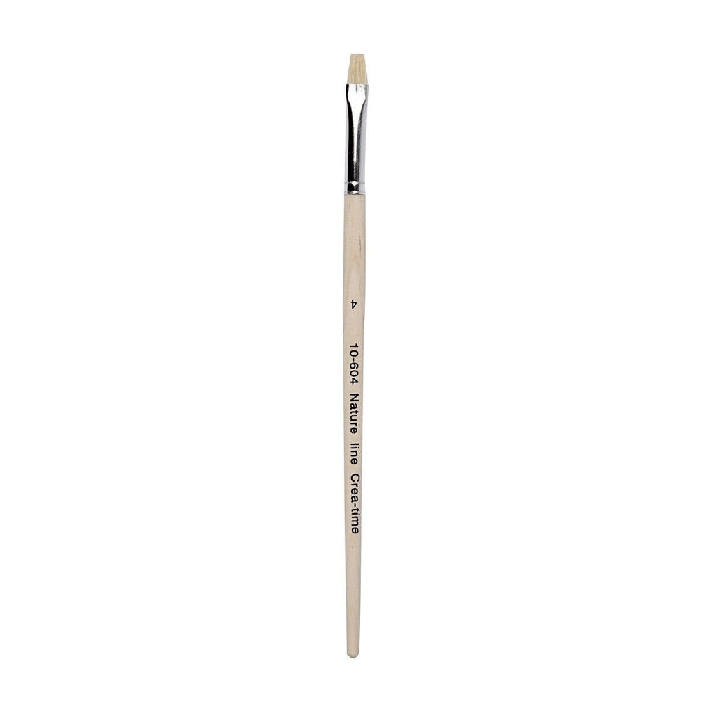 Nature line kwasten, afm 4, l: 18,5 cm, b: 7 mm, korte steel, 12 stuk 1 doos
