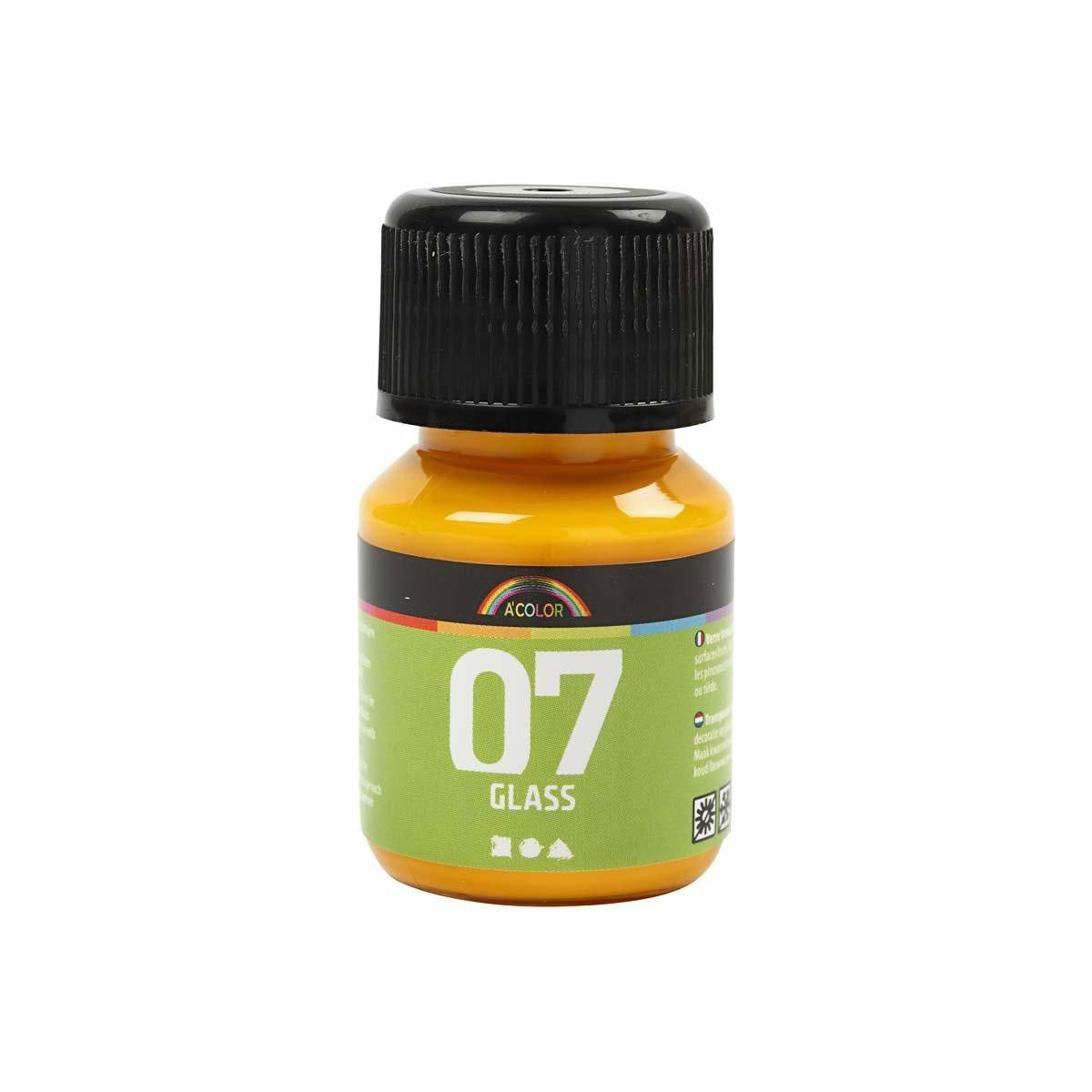 Creativ company permanente glasverf - geel, 30ml