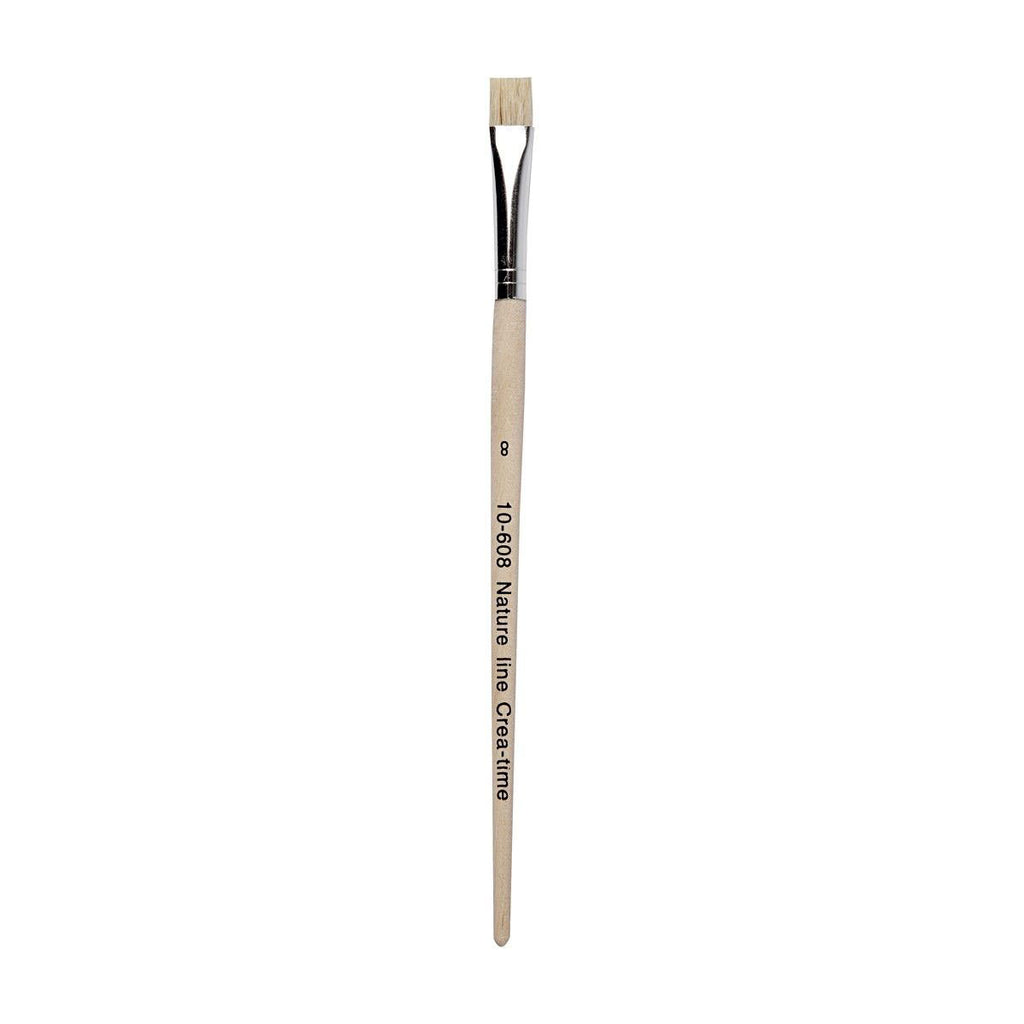 Creativ company nature line kwasten, afm 8, l: 18,5 cm, b: 10 mm, plat, 12 stuk 1 doos
