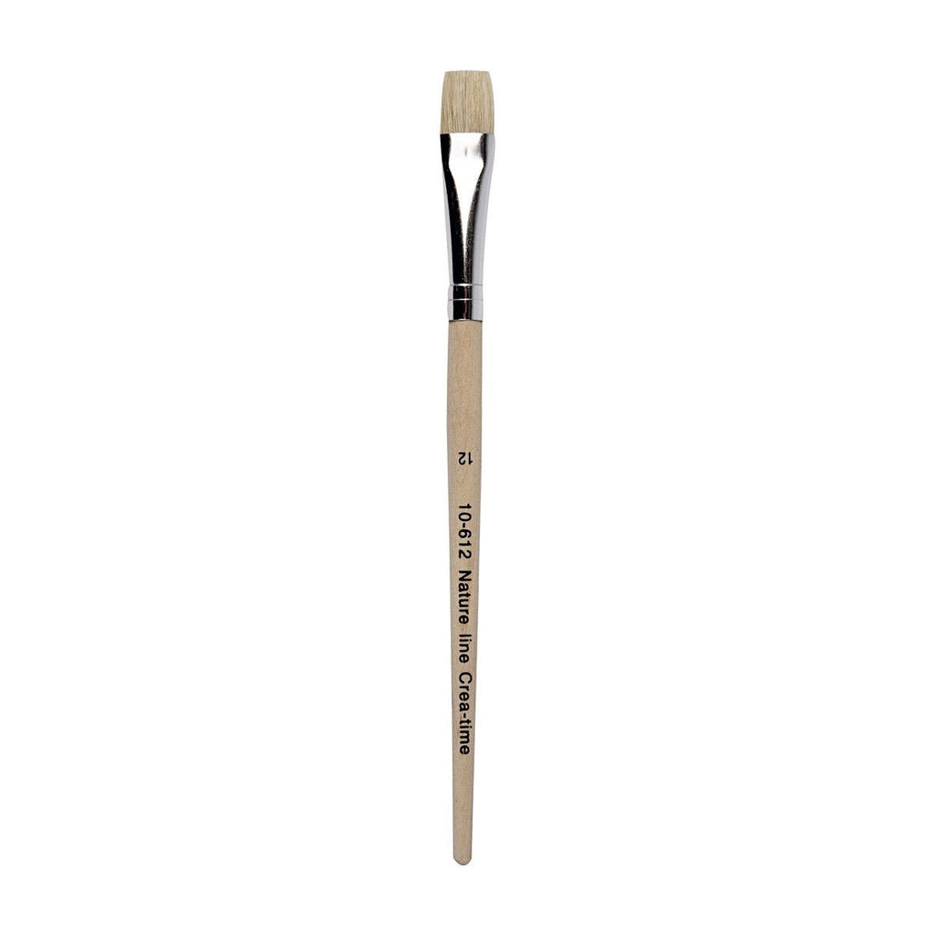 Creativ company nature line kwasten, afm 12, l: 19 cm, b: 11 mm, plat, 12 stuk 1 doos