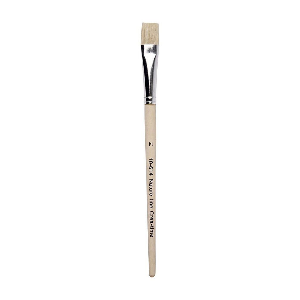 Creativ company nature line kwasten, afm 14, l: 20 cm, b: 15 mm, plat, 12 stuk 1 doos