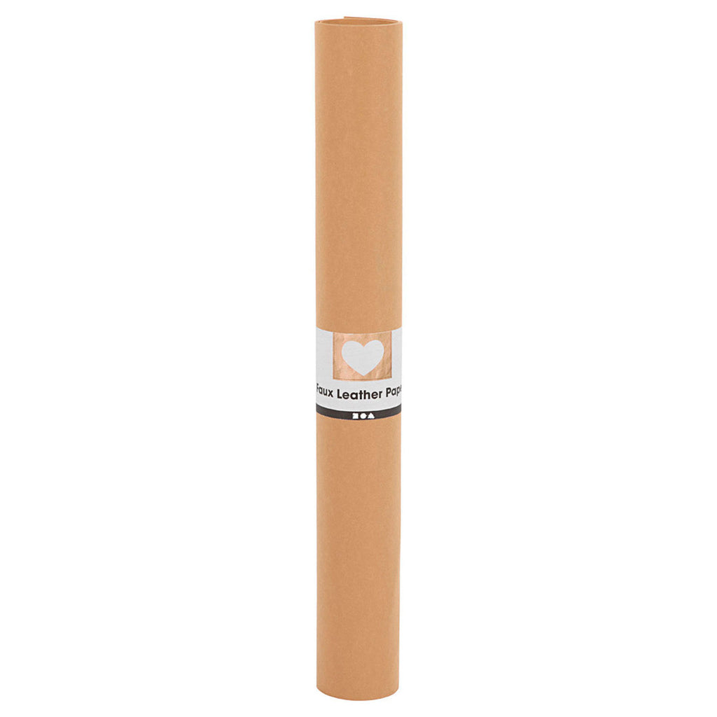 Creativ company faux leather papier lichtbruin, 1mtr.