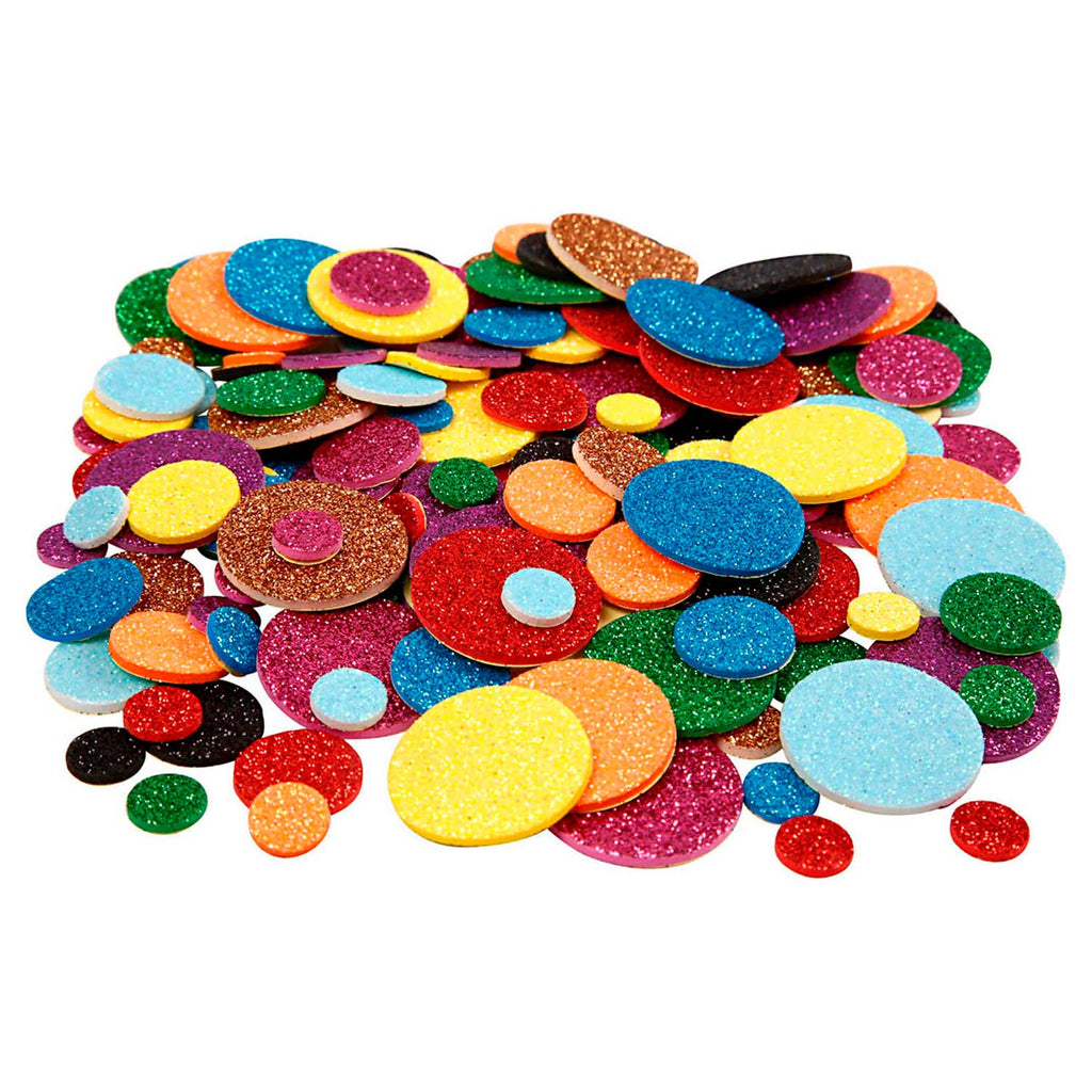 Creativ company foamvormen glitter cirkels, 150st.