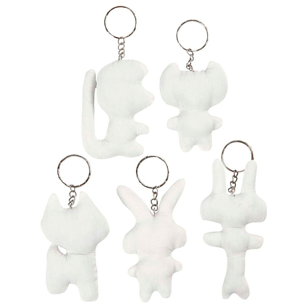 Creativ company stoffen dieren sleutelhanger, 5st.