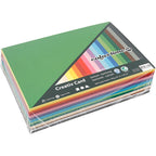 Gekleurd karton, a4, vel 210x297 mm, 180 gr, diverse kleuren, 300 div vellen 1 doos
