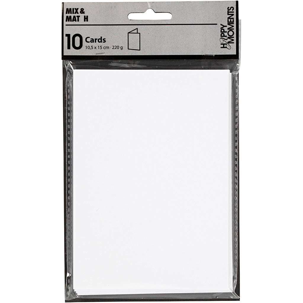 Creativ company kaarten, afmeting kaart 10,5x15 cm, 220 gr, wit, 10 stuk 1 doos