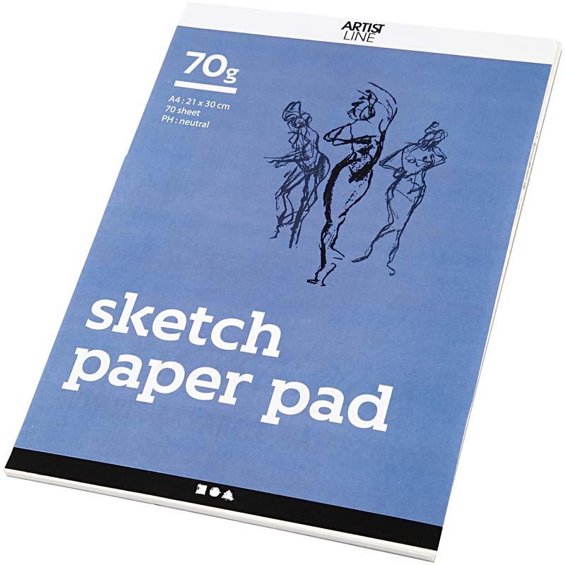 Creativ company schetsblok, a4, vel 210x297 mm, 70 gr, wit, 70 vel 1 doos