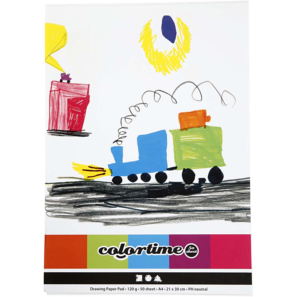 Creativ company tekenbord, a4, vel 210x297 mm, 120 gr, wit, 50 vel 1 stuk