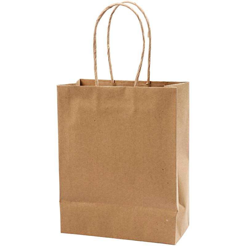 Creativ company papieren zakken, h: 23 cm, b: 18x9 cm, 125 gr, bruin, 10 stuk 1 doos