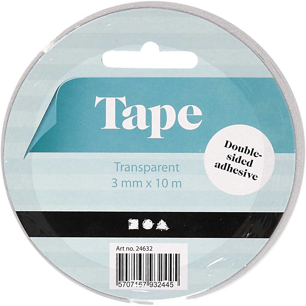 Creativ company dubbelzijdig plakband, b: 3 mm, 10 m 1 rol