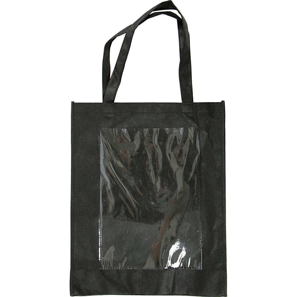 creativ company zwarte schoudertas met plastic voorkant