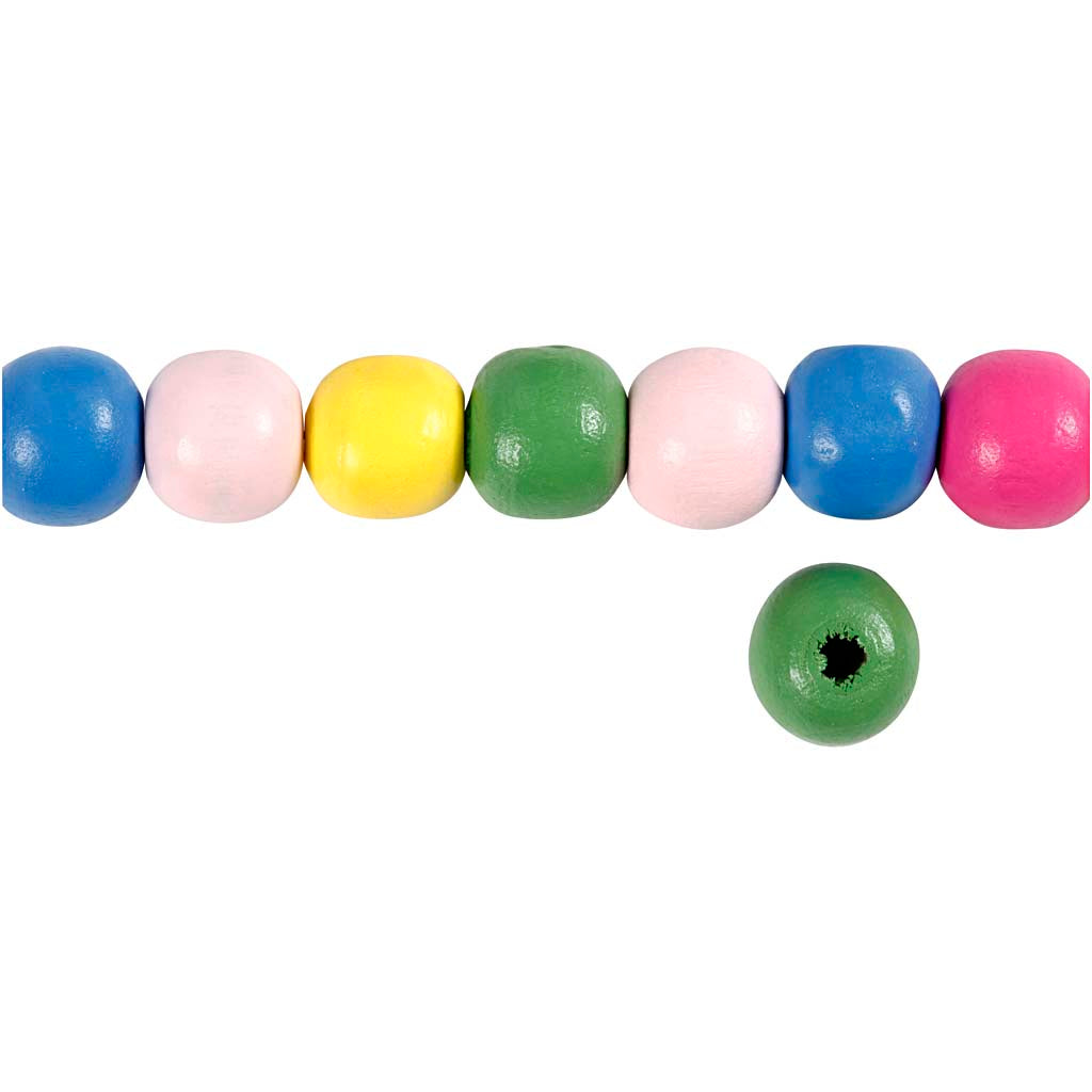 Creativ company houten kralen mix 10mm, 70st.