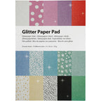 Creativ company glitterpapier blok, a4, vel 210x297 mm, 150 gr, 30 vel 1 stuk