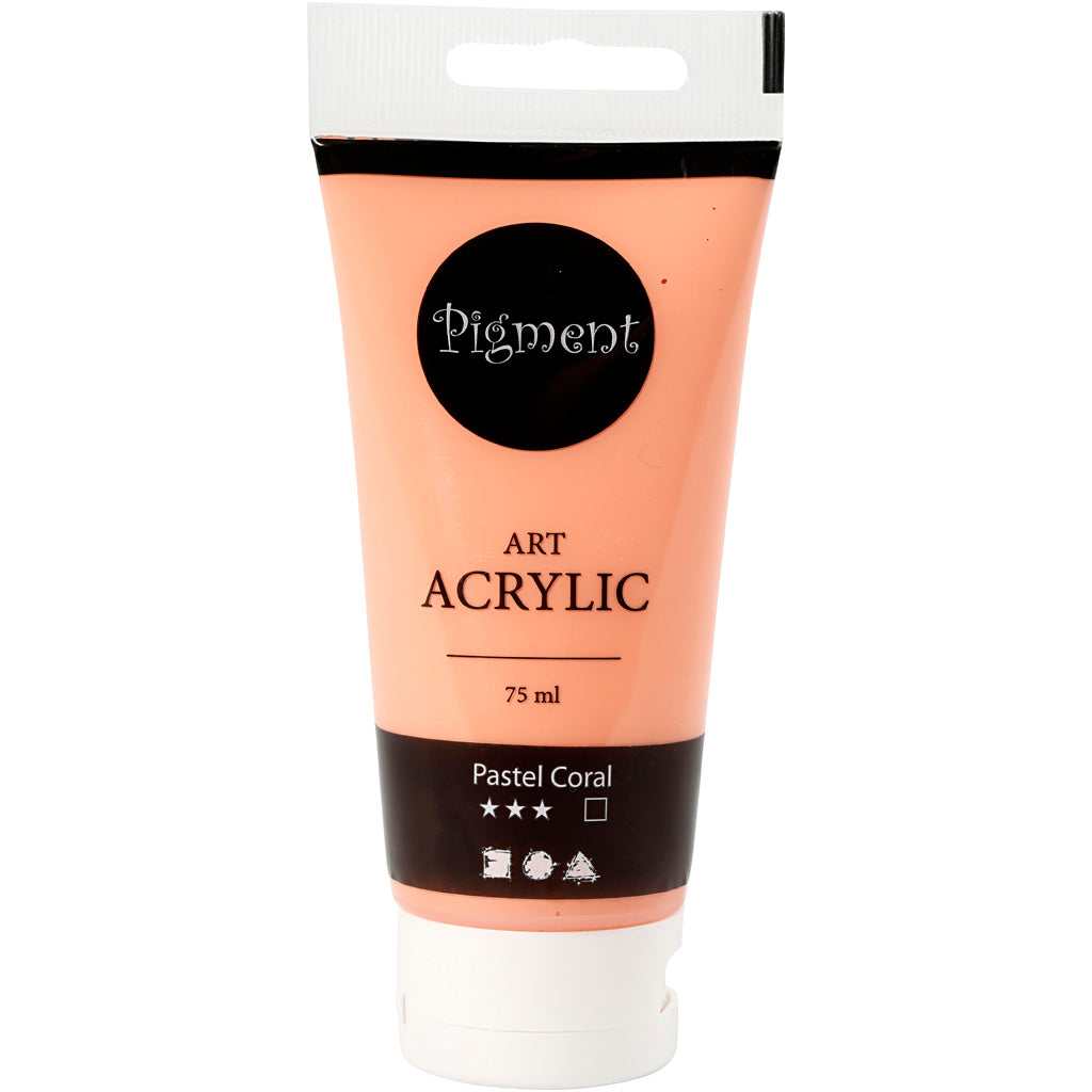 Creativ company pigment art acrylverf pastel coral, 75ml