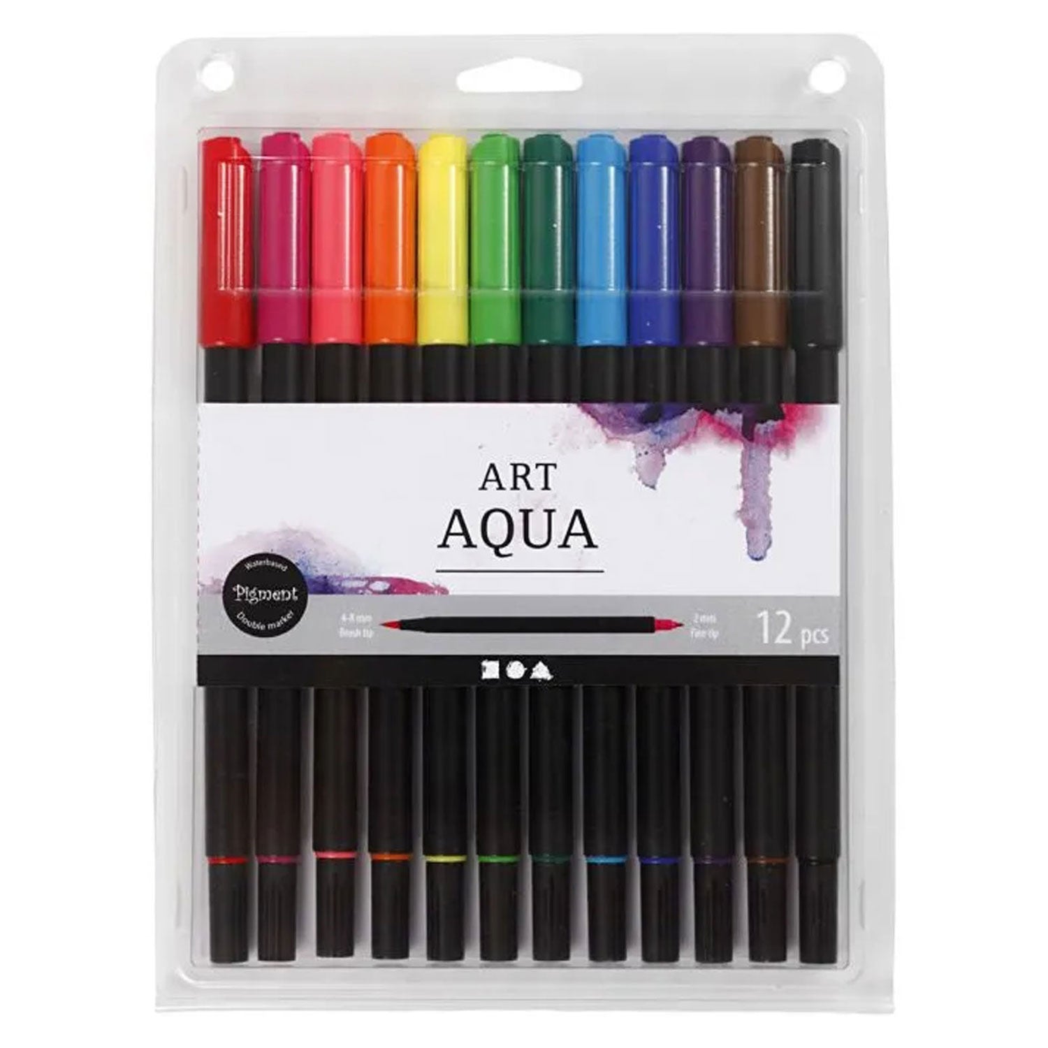 Creative company aquarel marker standaard kleuren, 12st.