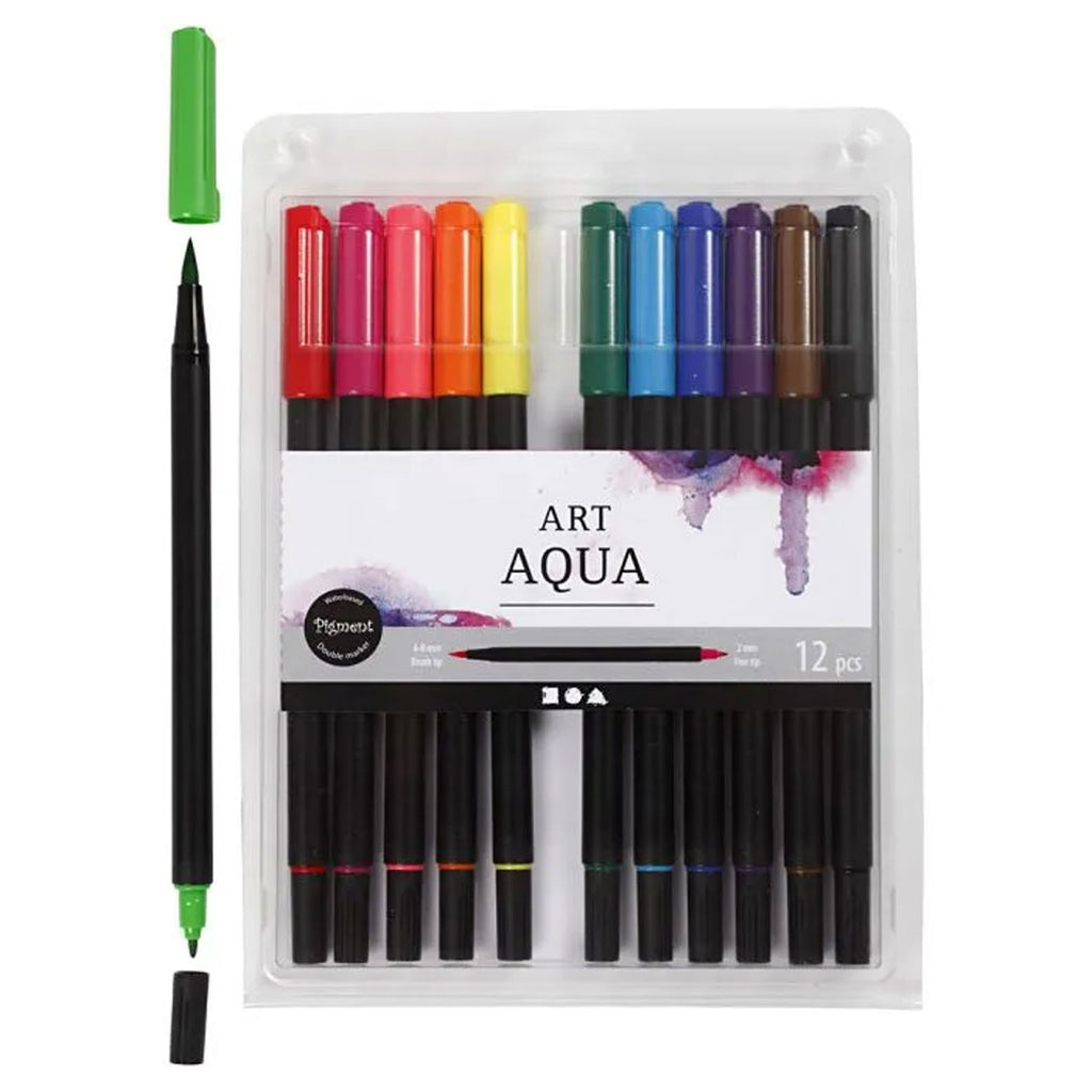 Creative company aquarel marker standaard kleuren, 12st.