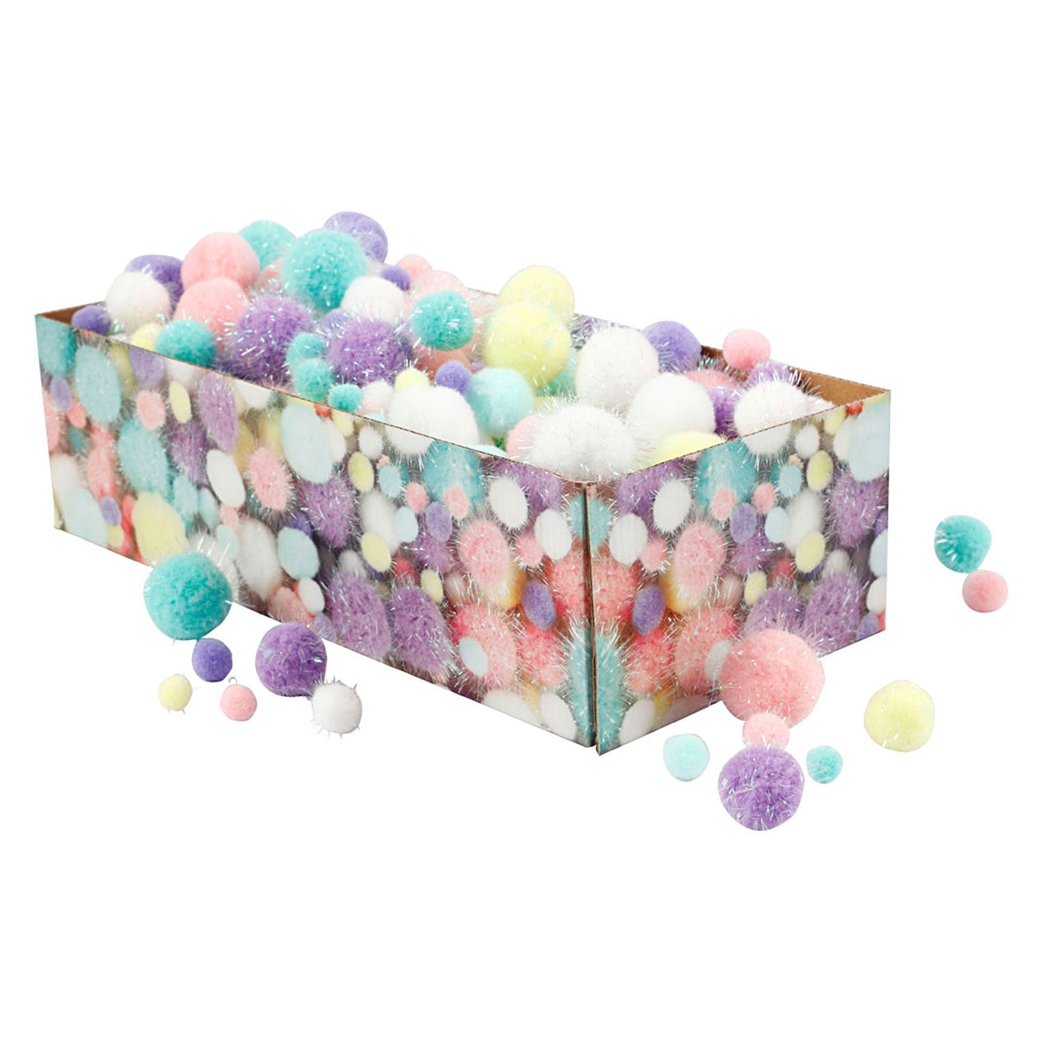 Creativ company pom-poms pastelkleuren, 400gr.