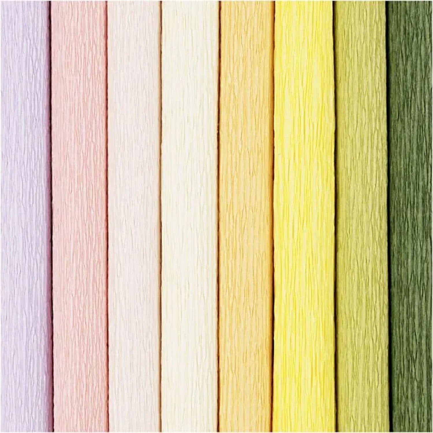 Creativ company crêpepapier, vel 25x60 cm, crêpe-verhouding: 180%, 105 gr, pastelkleuren, 8 vel 1 doos