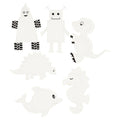 Creativ company kruissteken karton, dieren robotten, h: 8-13 cm, b: 8-13 cm, wit, 6x3 stuk 1 doos